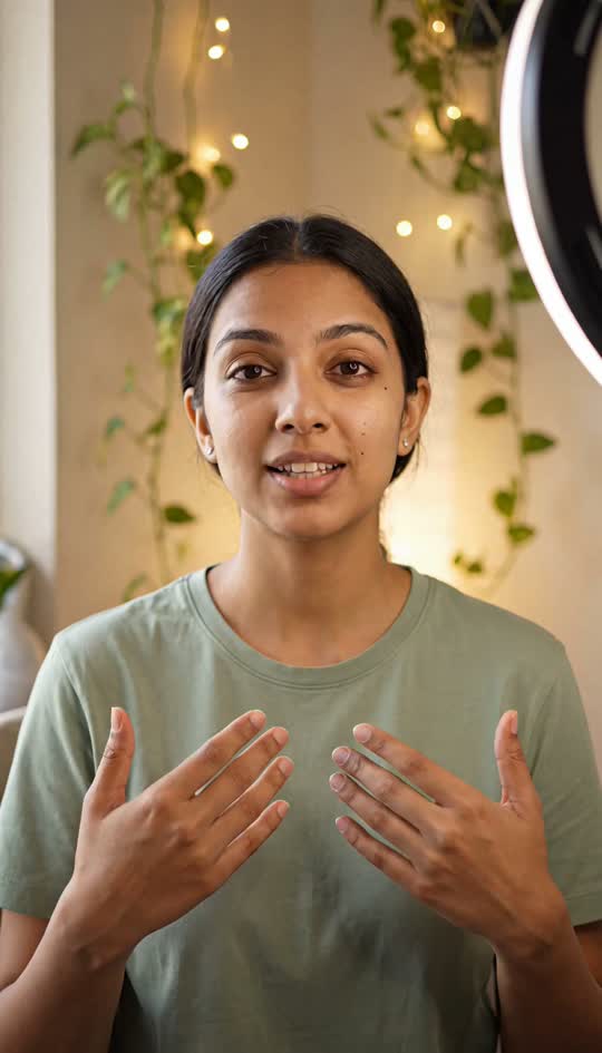 Riya · Reels creator — AI presenter, Hindi sample