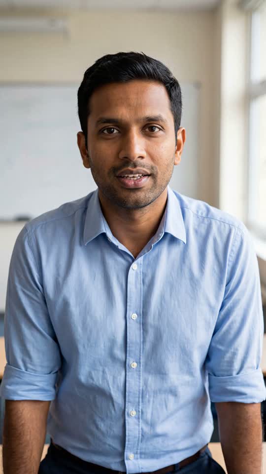 Vikram · Teacher — AI presenter, Hindi sample